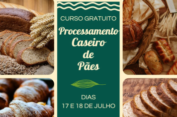 Curso gratuito de Processamento Caseiro de Pães